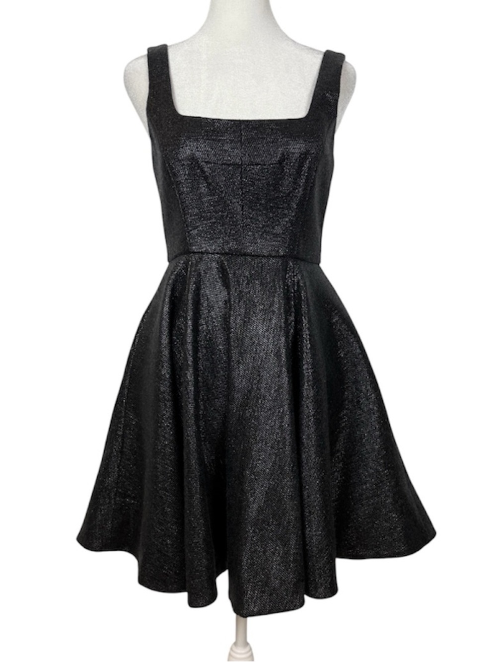 Jill Stuart Collection wool blend square neck metallic sleeveless dress size 2